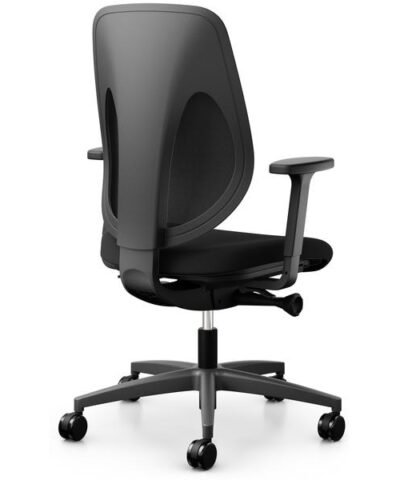 Giroflex Bürostuhl 353 mit Netzrücken und Armlehnen, Schwarz 2