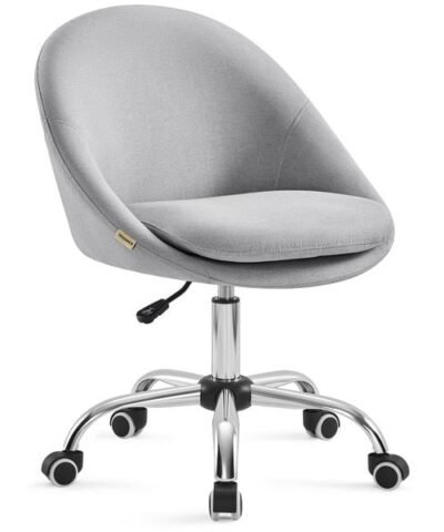 Songmics Bürostuhl ohne Armlehnen, mit Fusskreuz, Grau 1