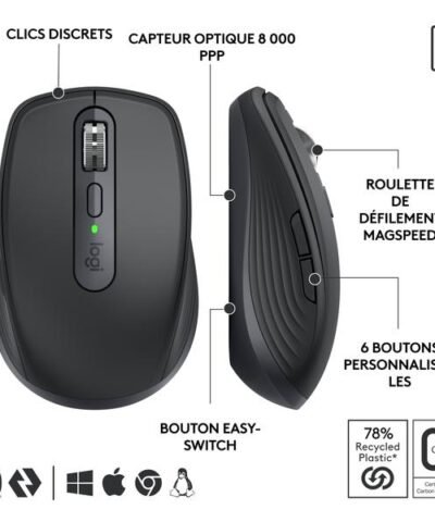 Logitech Souris portable MX Anywhere 3s for Business Graphite 6