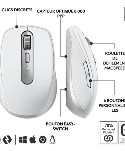 Logitech Souris portable MX Anywhere 3s for Business Pale Grey 6