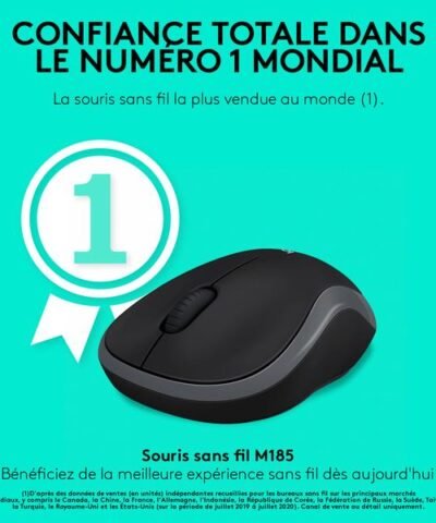 Logitech Souris M185 Wireless gris 1