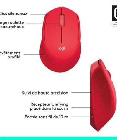 Logitech Souris M330 Silent Plus rouge 6