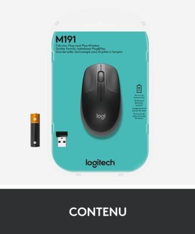 Logitech Souris M190 Gris/Noir, sans fil 3