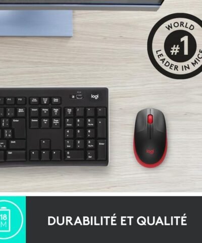 Logitech Souris M190 Rouge/Noir, sans fil 2