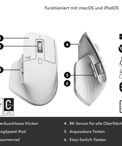 Logitech Maus MX Master 3S Pale Grey 7