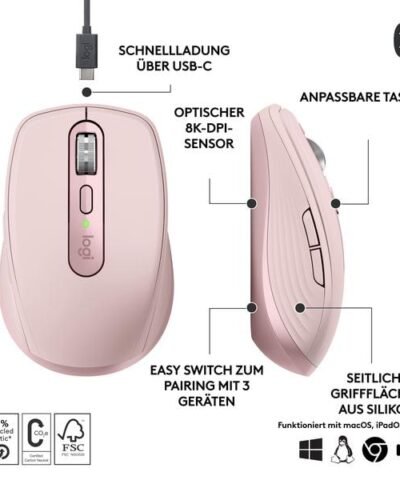 Logitech Mobile Maus MX Anywhere 3s Rose 7
