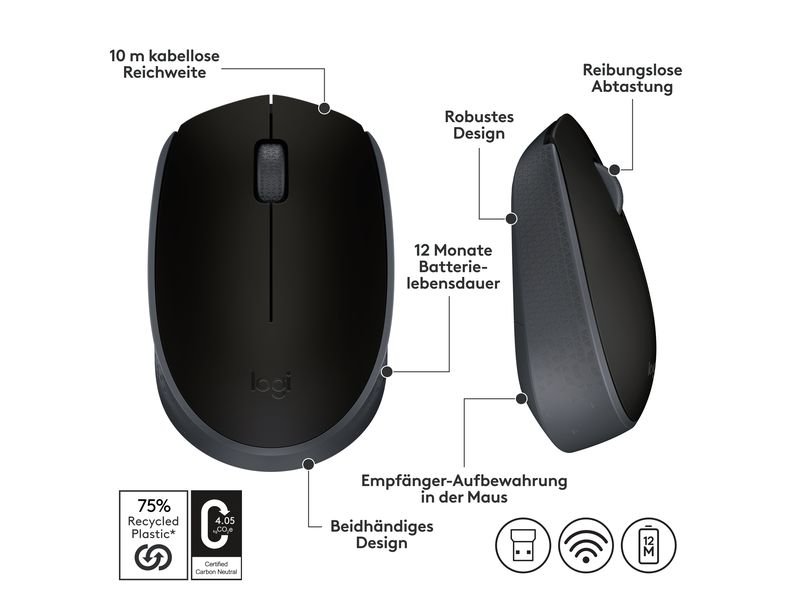 Logitech Mobile Maus M171 , kabellos 4