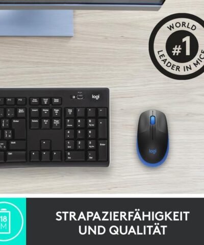 Logitech Maus M190 Blau/Schwarz, kabellos 2
