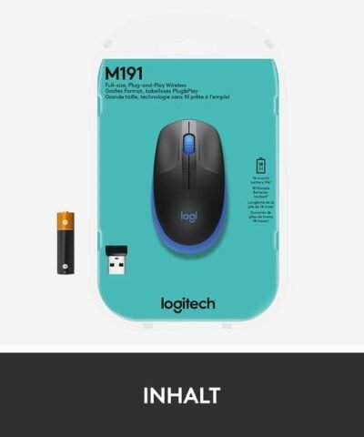 Logitech Maus M190 Blau/Schwarz, kabellos 4