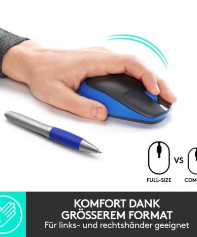 Logitech Maus M190 Blau/Schwarz, kabellos 5