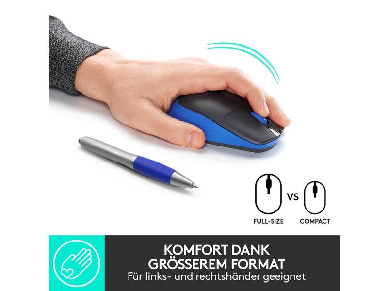 Logitech Maus M190 Blau/Schwarz, kabellos 5