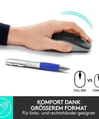 Logitech Maus M190 Grau/Schwarz, kabellos 2