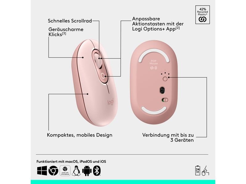 Logitech POP Mouse Rose 6