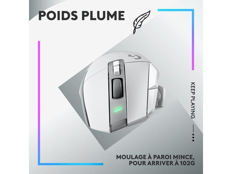 Logitech Souris de gaming G502 X Lightspeed Blanc 5