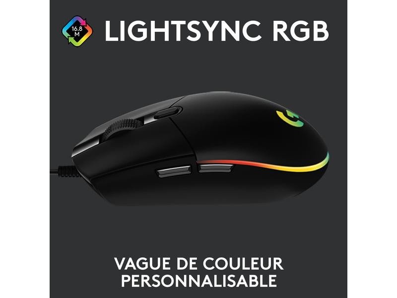 Logitech Souris de gaming G203 Lightsync Noir 1