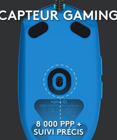 Logitech Souris de gaming G203 Lightsync Bleu 3