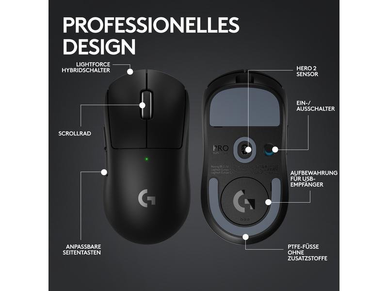 Logitech Gaming-Maus Pro X Superlight 2 Lightspeed Schwarz 7