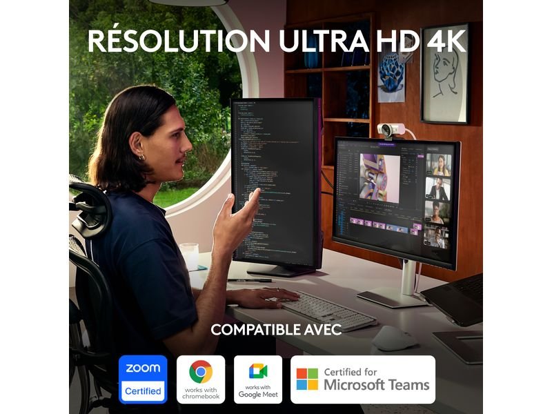 Logitech Webcam MX Brio 4K Pale Grey 1