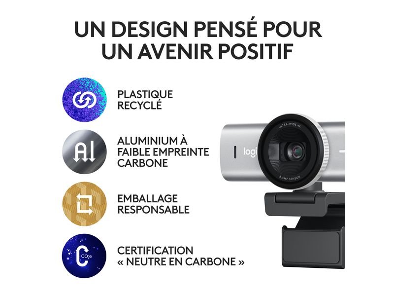 Logitech Webcam MX Brio 4K Pale Grey 8