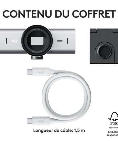 Logitech Webcam MX Brio 4K Pale Grey 7