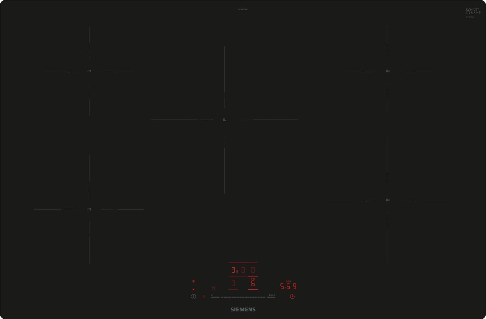 Induktionskochfeld Einbau Schwarz - Siemens EH801HVB1E