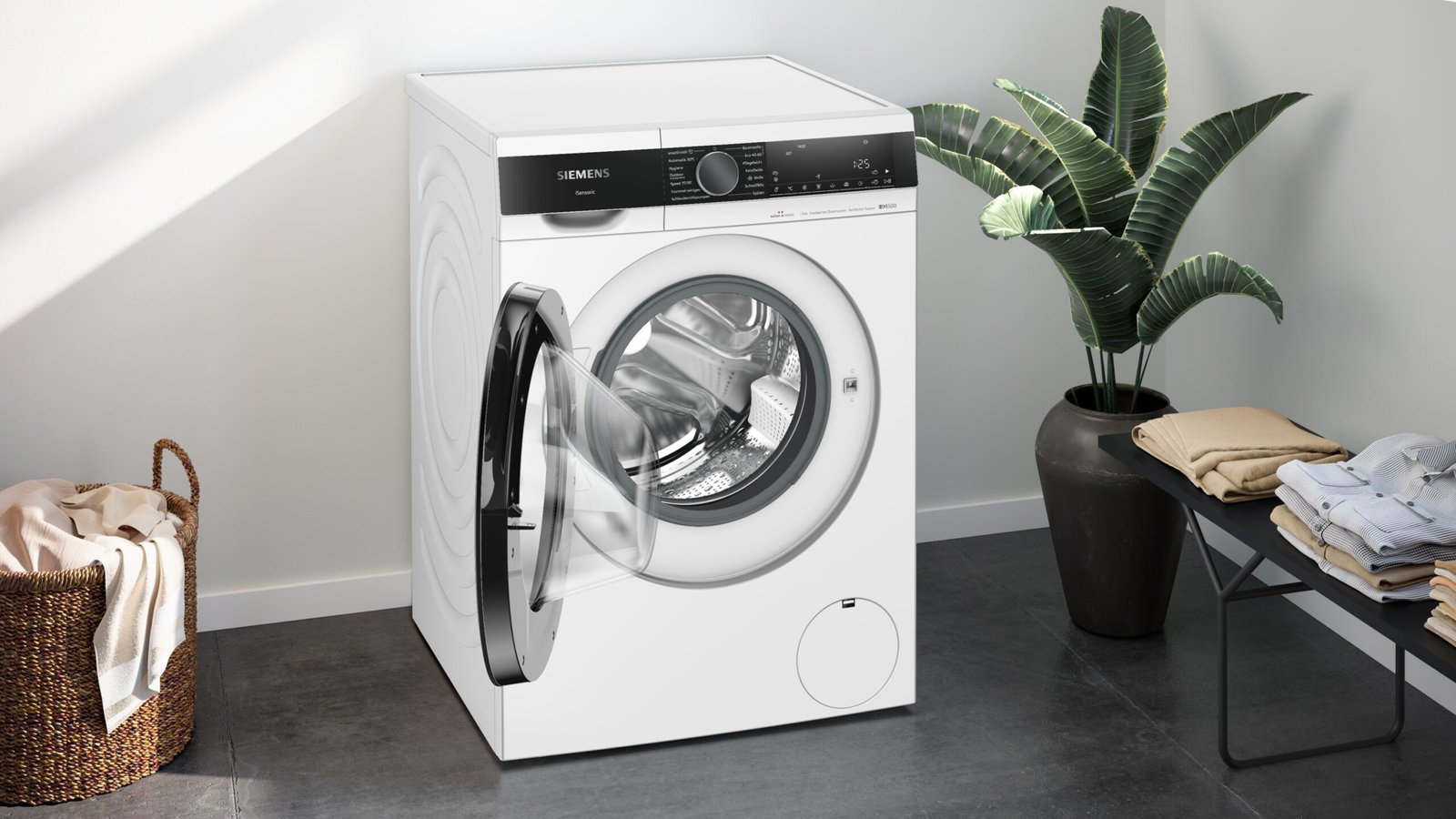 Lave-linge chargement frontal 9 kg 1400 trs/min Pose libre Blanc - Siemens iQ500 WG44G2F9CH – Image 3