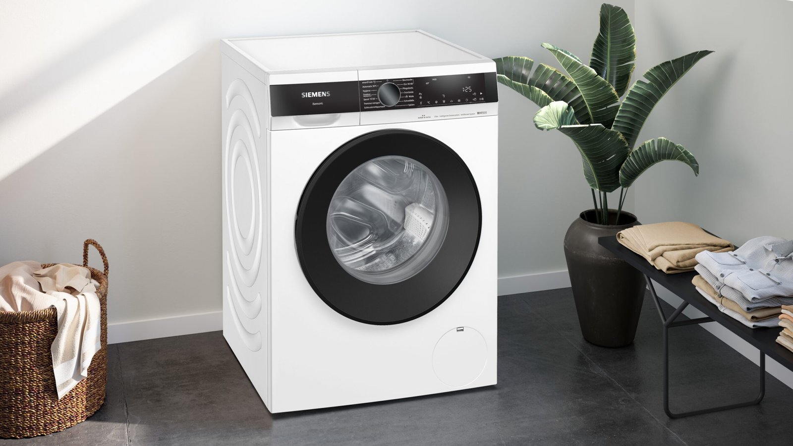 Lave-linge chargement frontal 9 kg 1400 trs/min Pose libre Blanc - Siemens iQ500 WG44G2F9CH – Image 4