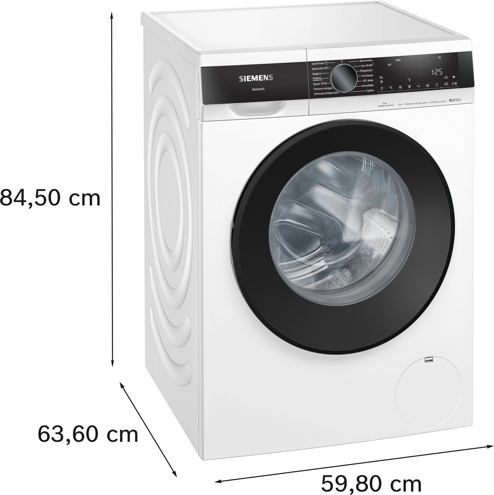 Lave-linge chargement frontal 9 kg 1400 trs/min Pose libre Blanc - Siemens iQ500 WG44G2F9CH – Image 5