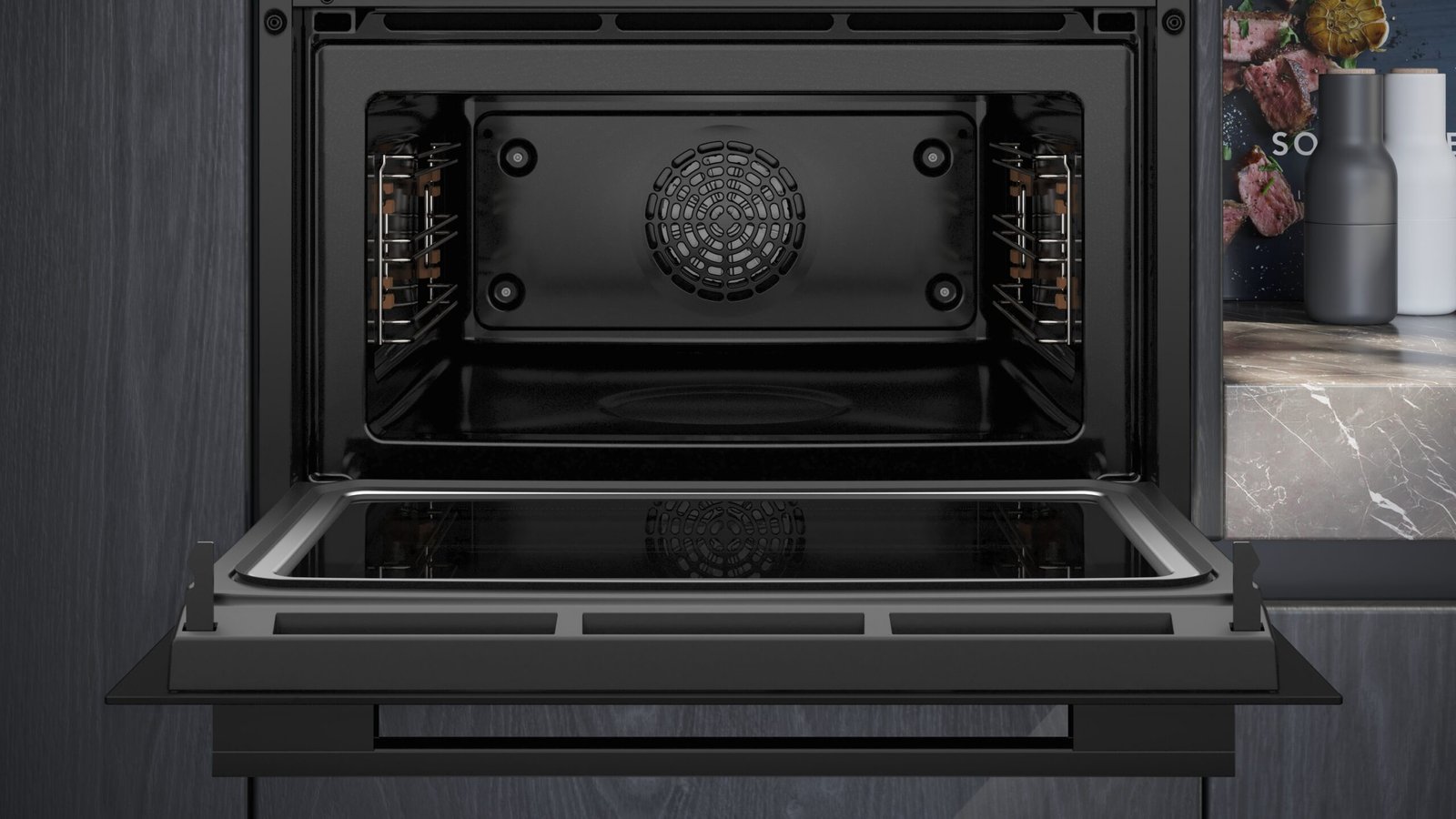 Einbau-Backofen mit Mikrowellenfunktion 60 x 45 cm Schwarz CM724G1B1 Siemens - iQ700 – Bild 3