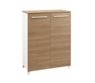 Aufbewahrung mi-Weisses top mit 2 türen - SUNDAY - 42x80 - türen eiche-GAUTIER OFFICE