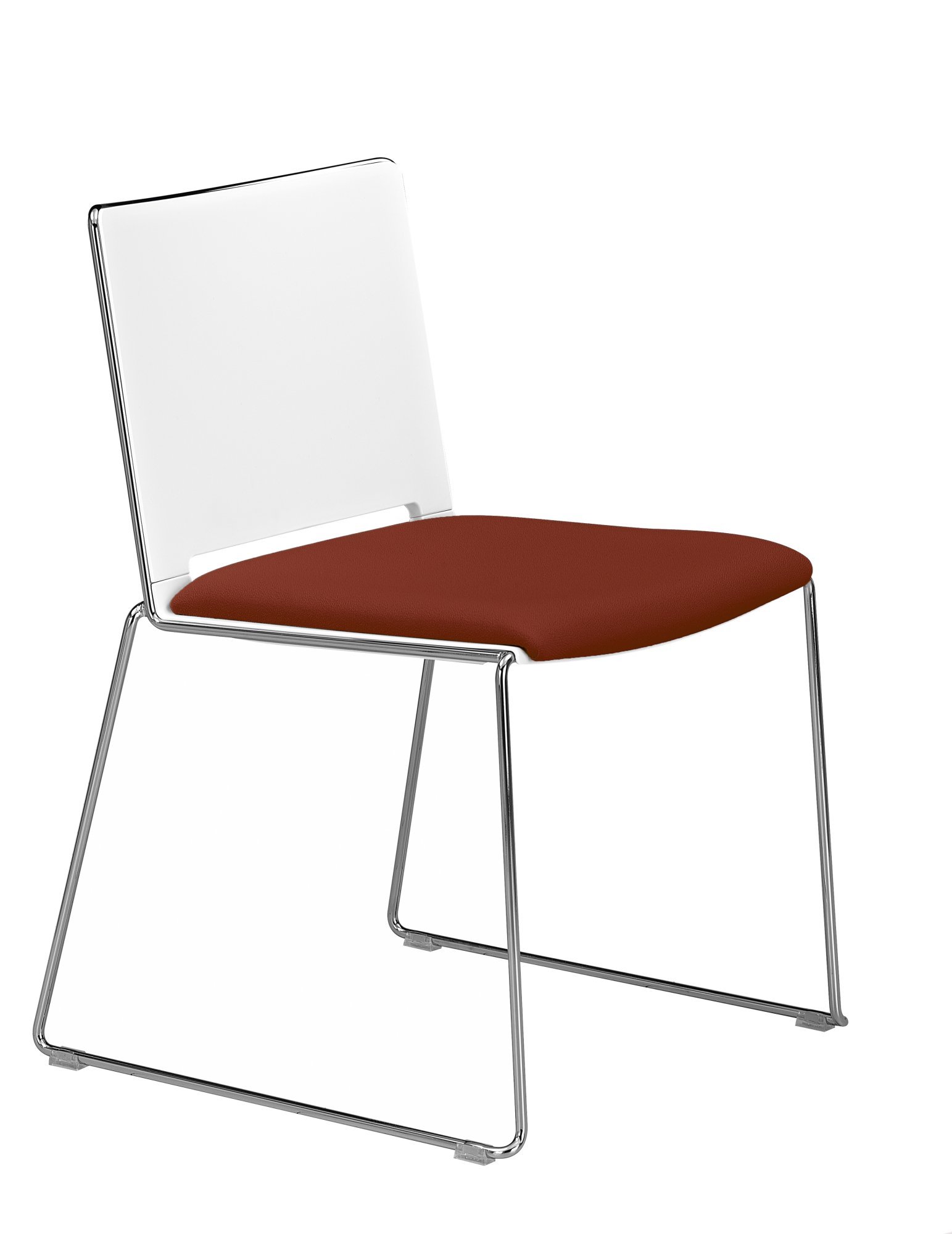 Chaise visiteur FLORA lot de 2 Blanc / Pourpre - (1500380) - GAUTIER OFFICE