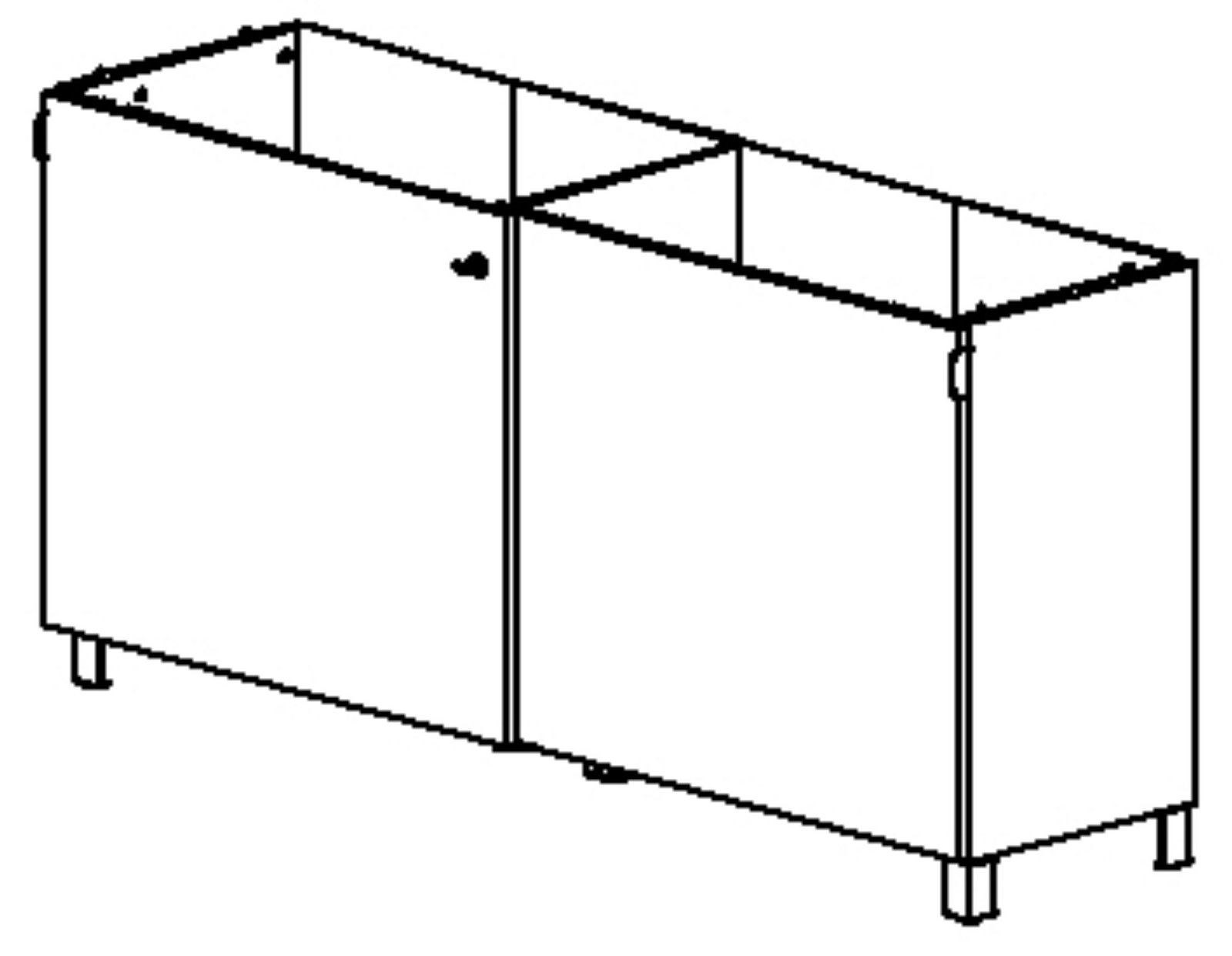 Sideboard Weissen 2 schiebetüren - SUNDAY - 45x160 - fassaden Weiss graphic GAUTIER OFFICE – Bild 2