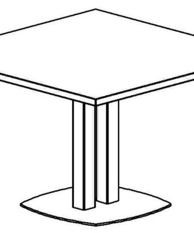 Table carrée (CONFERENCE) 115x115 Chêne Structuré / Blanc GAUTIER OFFICE