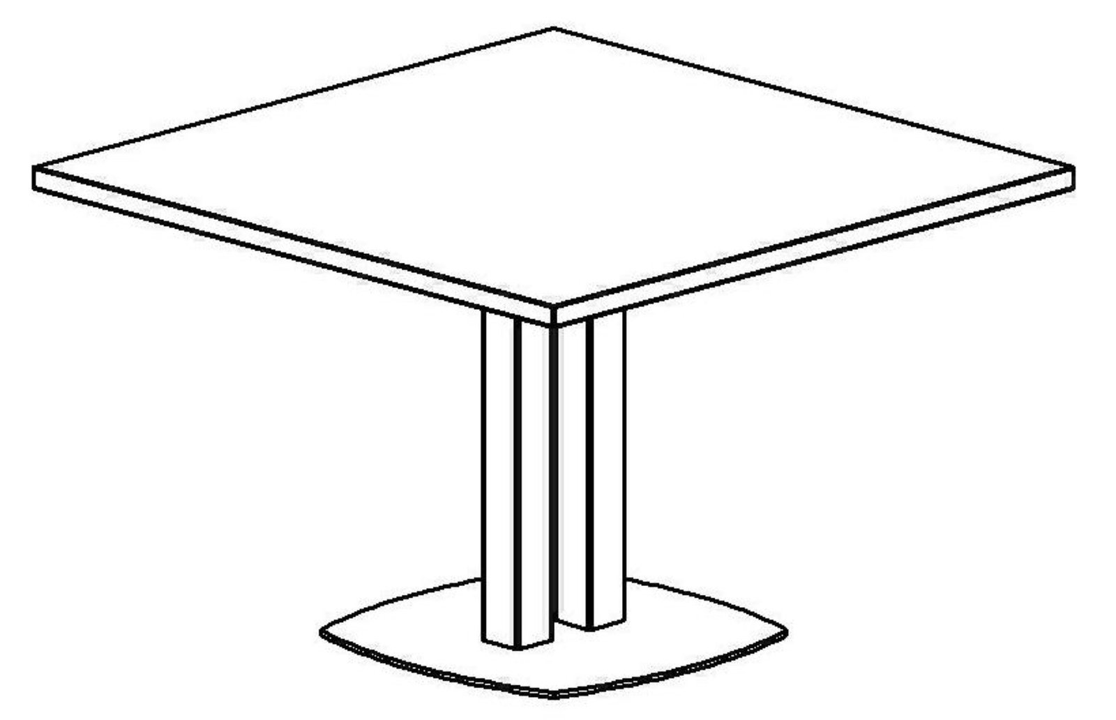 Table carrée (CONFERENCE) 115x115 Chêne Structuré / Blanc GAUTIER OFFICE