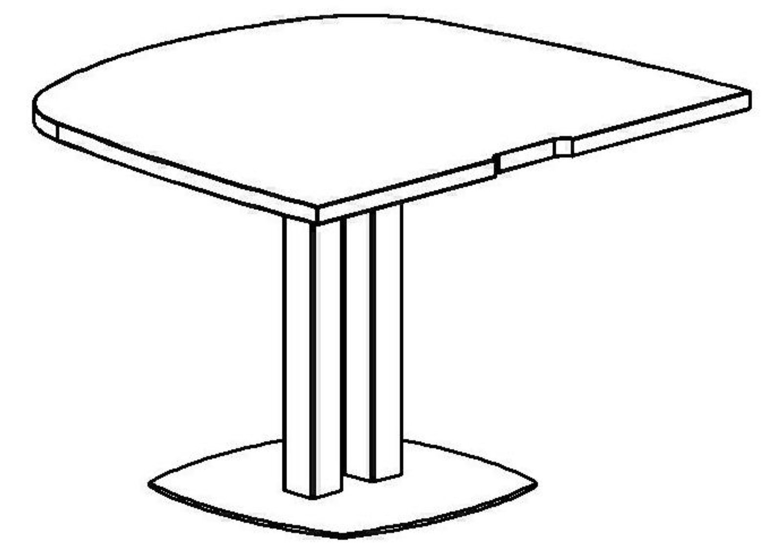 Tabelle eiförmig (CONFERENCE) 115x102 Eiche Strukturiert / Weiss GAUTIER OFFICE