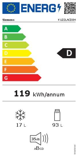 Réfrigérateur intégrable avec compartiment congélation sous plan - Siemens iQ500 - KU22LACD0H – Image 6