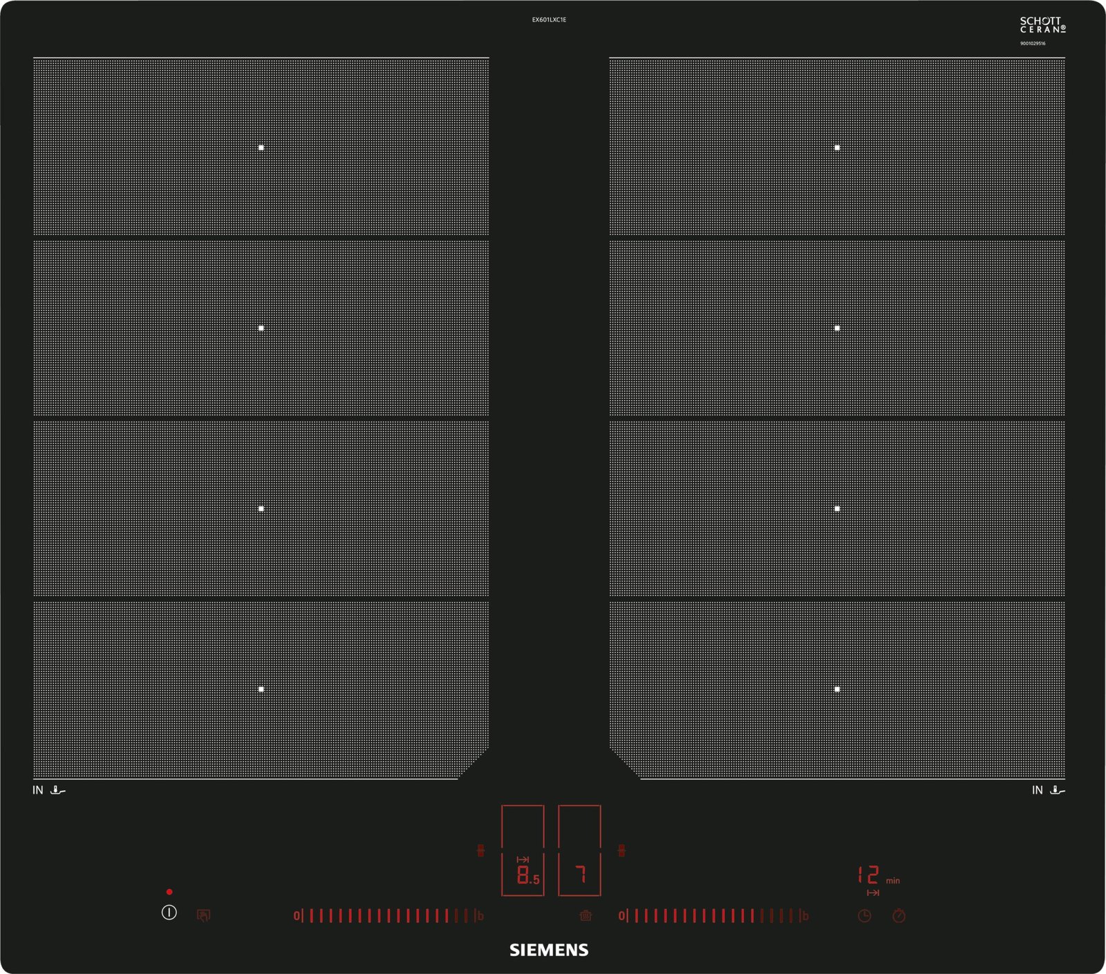Table de cuisson à induction Encastrable Noir - Siemens EX601LXC1E