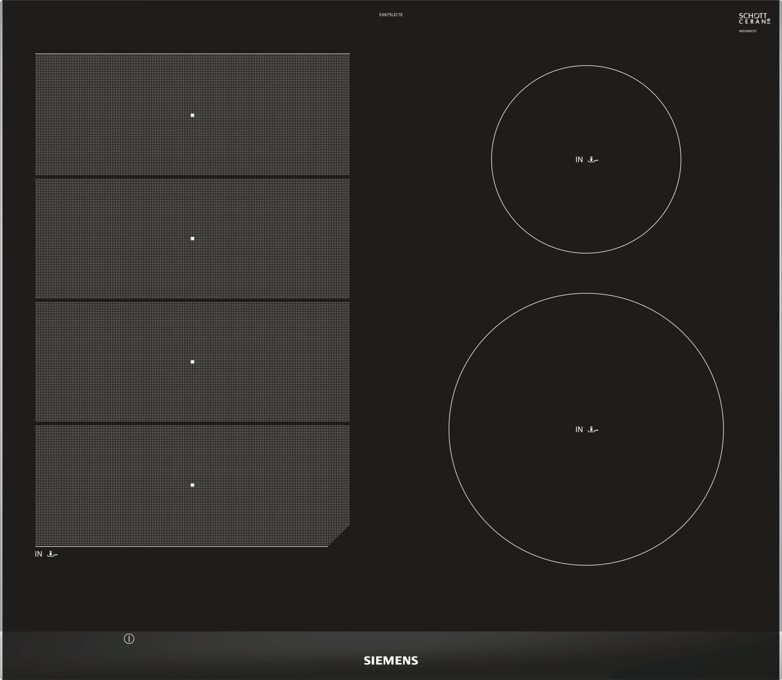 Table de cuisson à induction Encastrable Noir - Siemens EX675LEC1E – Image 2