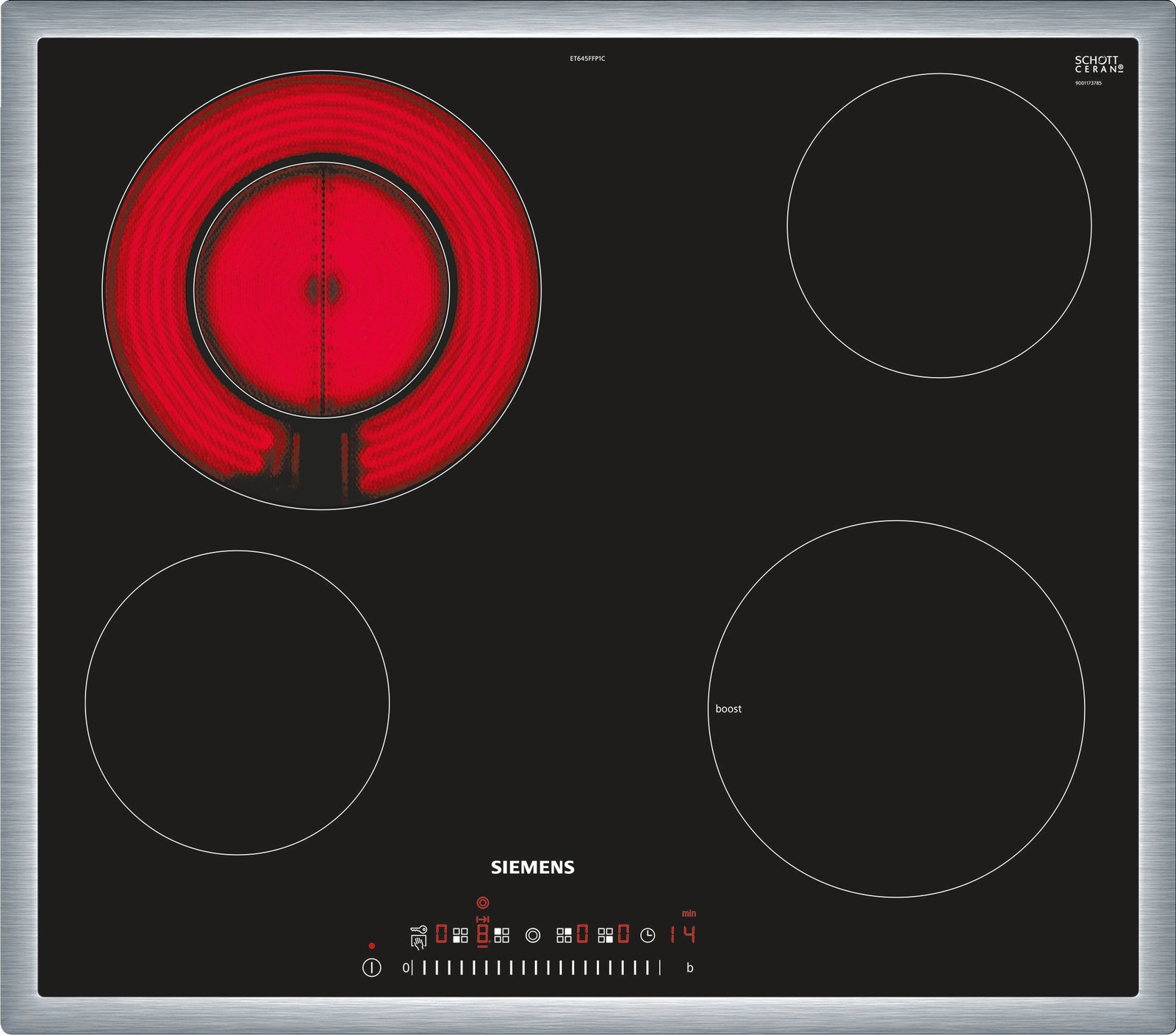 Glaskeramik Kochfeld Einbau Schwarz - Siemens ET645FFP1C
