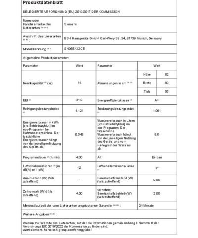 Lave-vaisselle Encastrable Siemens - SN95EX12CE – Image 10