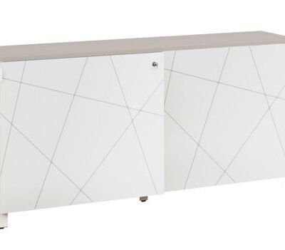 Crédence blanche  2 portes coulissantes - SUNDAY - 45x160 - façades blanc graphic GAUTIER OFFICE