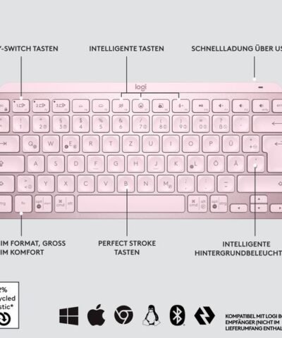 Logitech Tastatur MX Keys Mini Rose CH-Layout 6