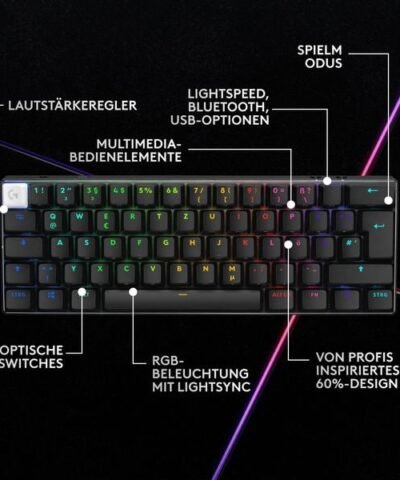 Logitech Gaming-Tastatur Pro X 60 Lightspeed Black 4