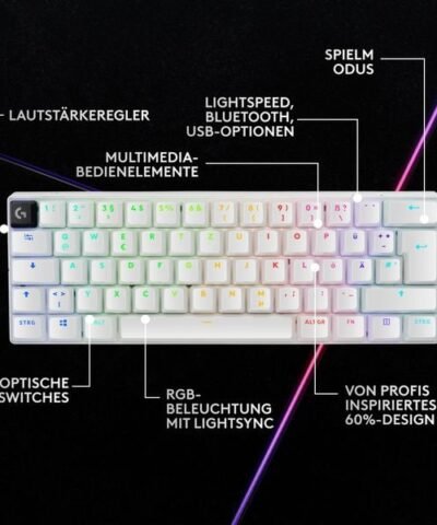 Logitech Gaming-Tastatur Pro X 60 Lightspeed White 4