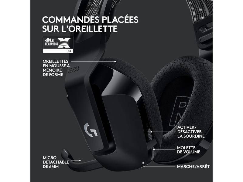 Logitech Écouteurs G733 Lightspeed Noir 4