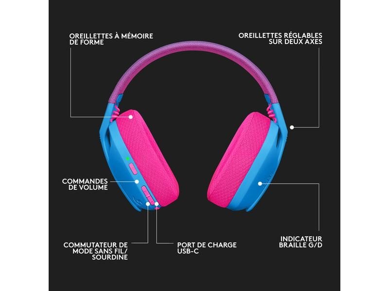 Logitech Écouteurs G435 Gaming Lightspeed Bleu 8