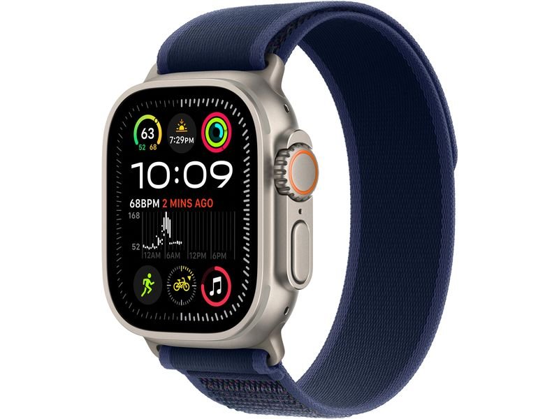 Apple Watch Ultra 2 Natural Titanium Trail Loop bleu M/L 10