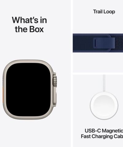 Apple Watch Ultra 2 Natural Titanium Trail Loop bleu M/L 8