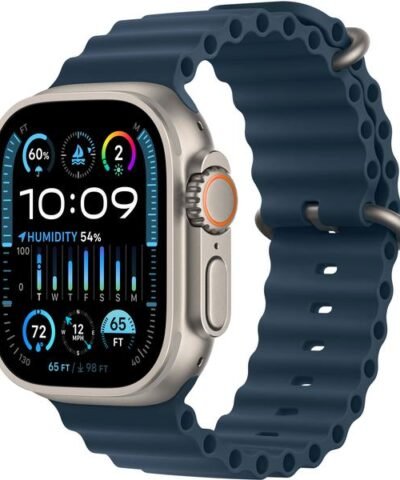 Apple Watch Ultra 2 Natural Titanium Ocean Band bleu 10
