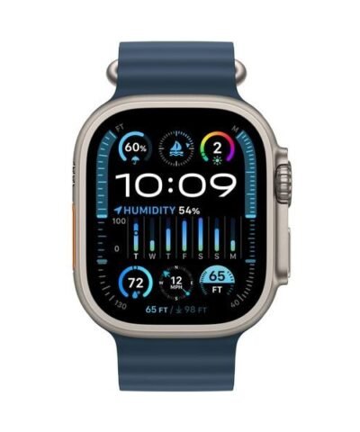 Apple Watch Ultra 2 Natural Titanium Ocean Band bleu 1